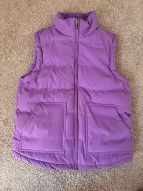 Kids Sleeveless Puffer Vest in Purple